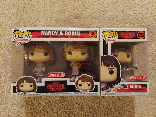 Nancy & Robin 2 Pack and Eddie Stranger Things Target Exclusive Funko Pop Lot