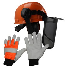 Chainsaw Forestry Helmet & Large Gloves For Users With STIHL Chainsaws