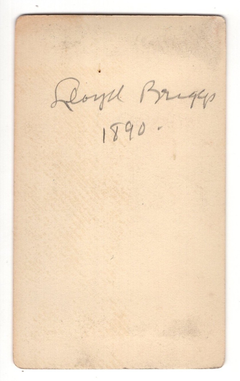 1890 CDV OLD MAN IN SUIT SITTING & WRITTING AT DESK NAMED LLOYD BRIGGS AUTHOR? — additional view