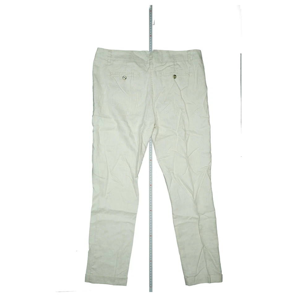 SILVIAN HEACH Damen Leinen Hose Relaxed Sommer Chino Gr. M Natur dünn Beige NEU - Bild 3 von 4