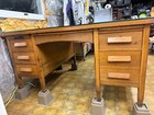 Vintage Quarter-Sawn Tiger Oak Partners Desk