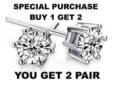 14K White Gold 1ct Cubic Zirconia Stud Earrings