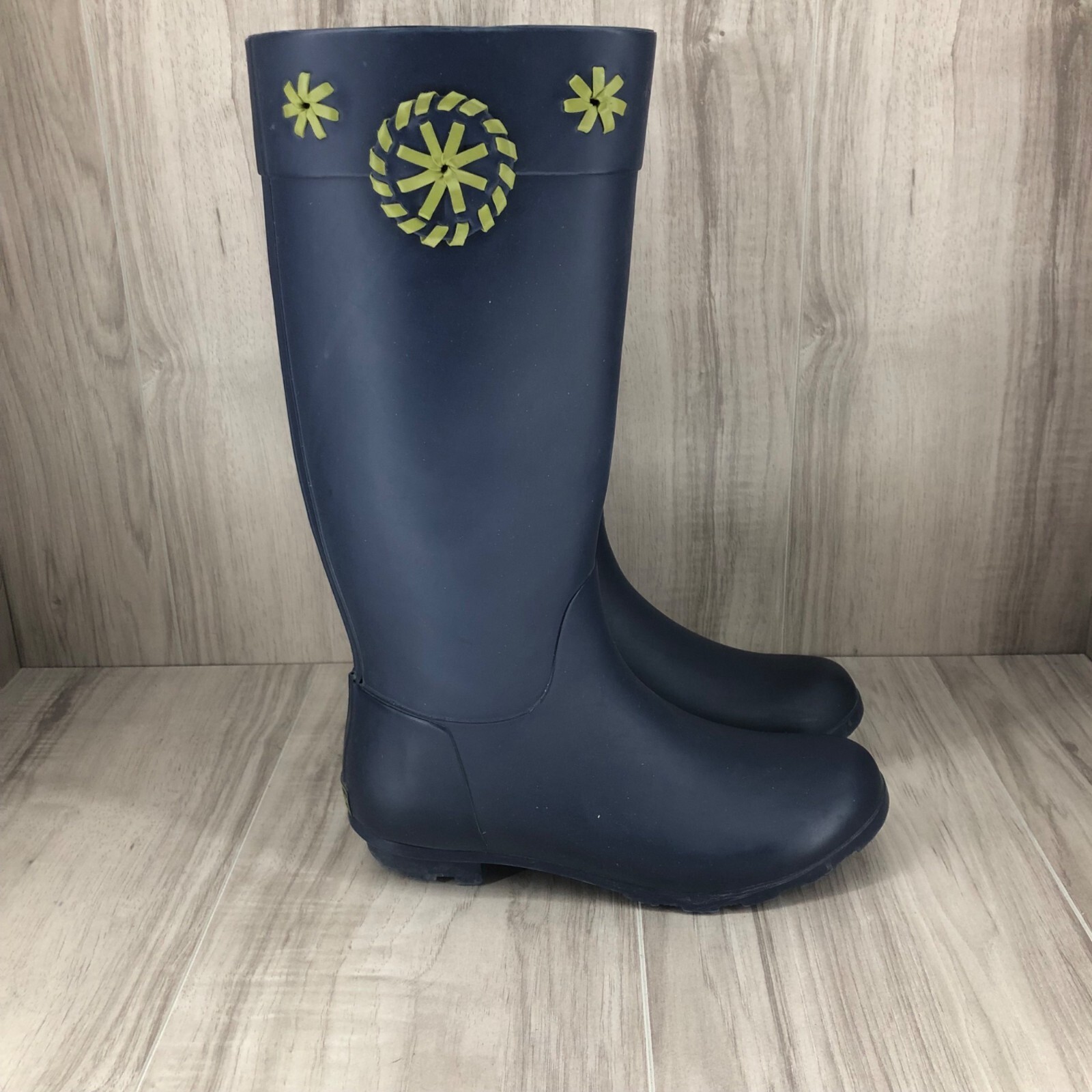 Jack Rogers Womens Blue Knee High Rain Boots Size 7 Slip On-image