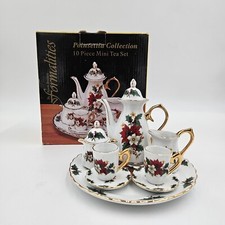Formalities by Baum Brothers Mini Tea Set  10 Pc Christmas Poinsettia