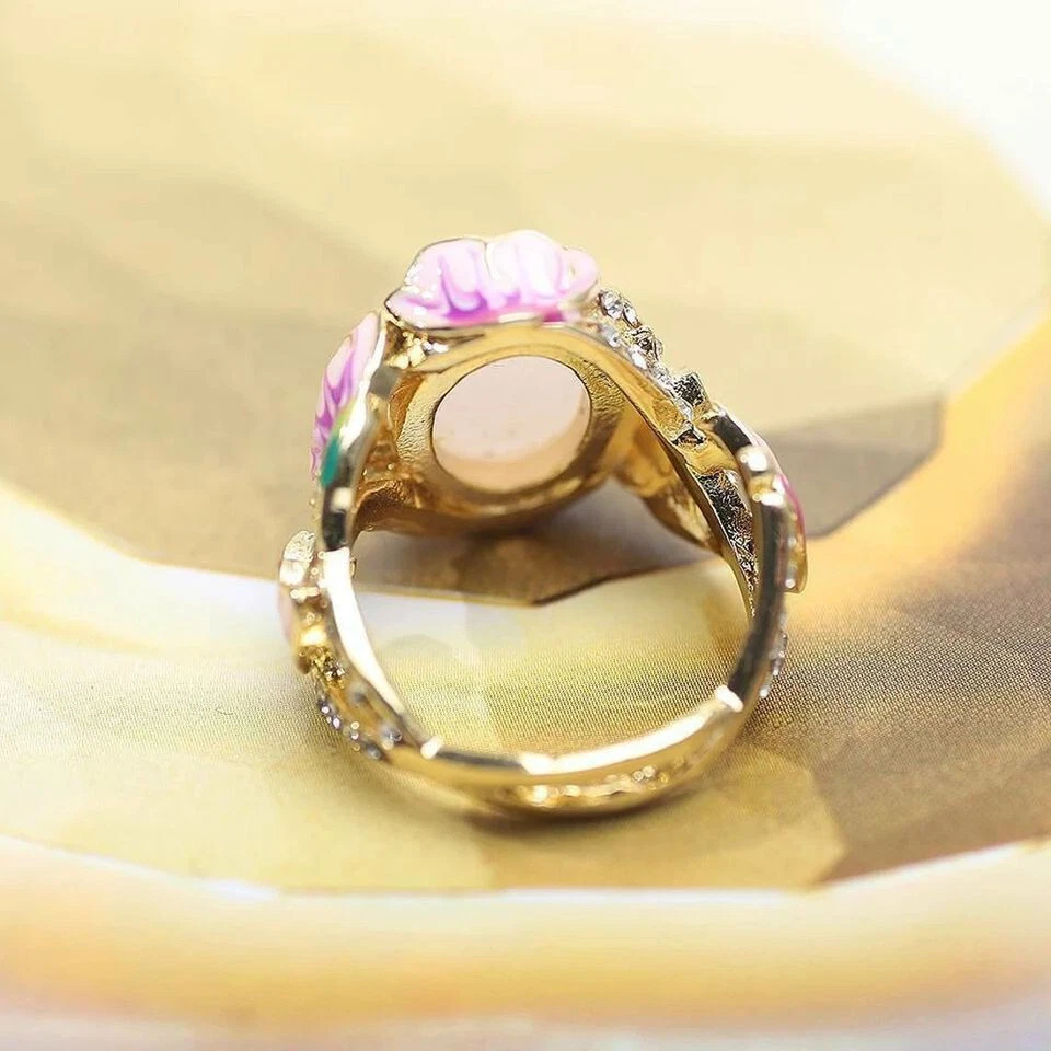 Zirkonia und Lab Opal Blumen Damen Ring Größe 57 - Bild 3 von 4