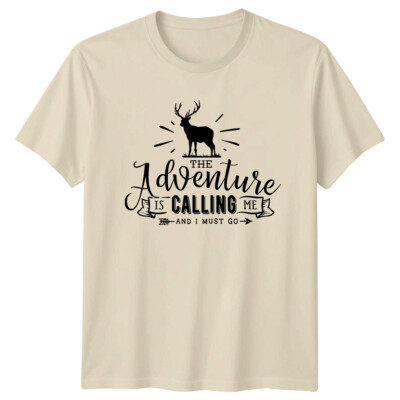 Das Abenteuer ruft Hirsch T-Shirt Reise Outdoor Herren Damen