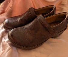 Women's Born Boc Clog Floral Flowers Clogs Size 10 Brown CLEAN EUC 42 Nice Clean
