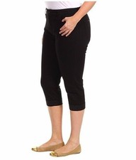 NEW NYDJ 24W Not Your Daughters Jeans pants Alyssia cuff Cropped capri black