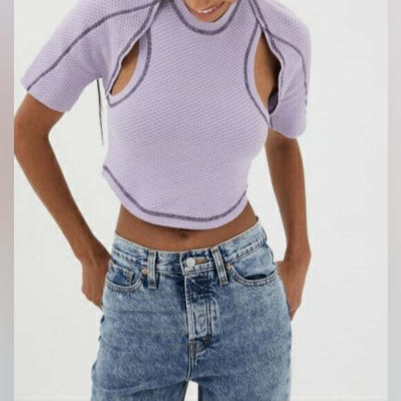 BDG by Urban Outfitters Waffle Knit Shrug, Size Medium