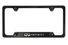 Infiniti Wordmark Black Powder Coated Metal License Plate Frame Holder Infiniti Wordmark Black Powder Coated Metal License Plate Frame Holder