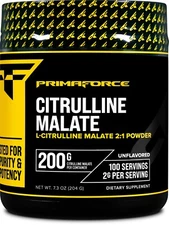 PrimaForce L-Citrulline Malate Powder - 200g, Unflavored Pre Workout Supplement