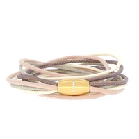 Xen Seidenarmband Braun/CrèMe/GrüN Mit 7 Brillanten Magnetverschluss (59 Cm)
