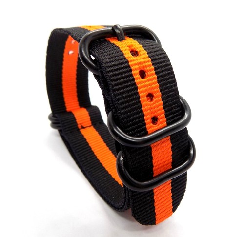 Black Steel Buckle 5 Rings Zulu Military G10 MOD NATO Nylon Men Watch Strap Band - Picture 23 of 25
