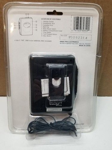 Lettore cassette stereo personale GPX vintage e cuffie filo retrò modello C3034 - Foto 2 di 3