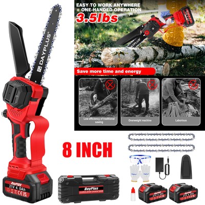8'' Brushless Electric Chainsaw Cordless Chain Saw Chainsaws 21V with 1/2 Battery
