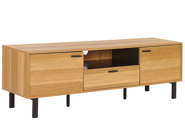 Modernes Tv-MöBel Heller Holzfarbton Schublade 2 TüRen Offenes Fach Claremont-image
