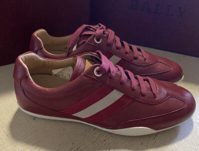 New $550 Bally Men Zibler Leather Sneakers Shoes Red 7 US