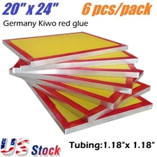 6 PACK Aluminum Frame Silk Screen Printing Screens 20" x 24", 230 Mesh