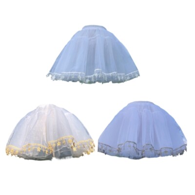4 Layer Tulle Star Trim Petticoat Underskirt for Stage Performers Cosplay Party