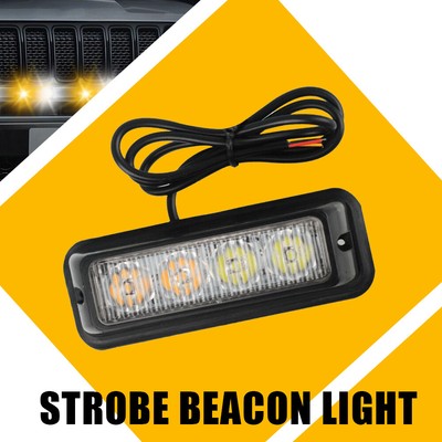 4SMD LED Emergency Strobe Bar Beacon Roof Top Warning Lights Traffic Advisor