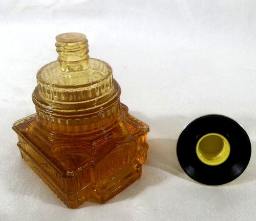 Avon 5 oz Leather After Shave Capitol Building Glass Bottle with Gold Dome Top - Picture 4 of 9