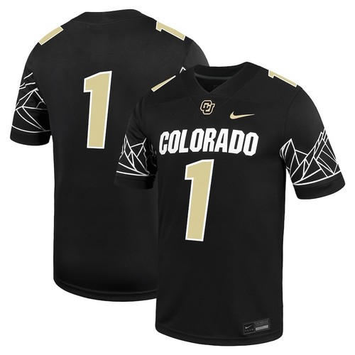 Camiseta deportiva oficial intocable del juego de la NCAA Colorado Buffaloes #1 Nike para hombre negra NIL