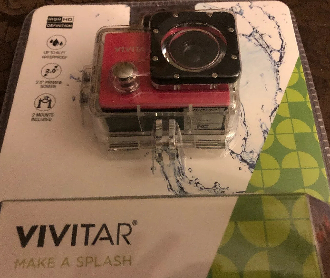 Vivitar Make a Splash High Definition Action Cam - Pink - New in Box - DVR783HD