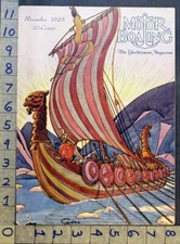 1929 NAVE VICHINGA VELA TESTA DI DRAGO NAVE LUNGA SCANDANAVIA GIRO ARTISTA COPERTINA FC2646