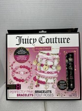 NEW Juicy Couture Perfectly Pink 8 Bracelet Making Kit Gold Charms 185 Pcs.