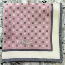 MAN PINK GRAY GEOMETRICS HANDKERCHIEF CLASSIC COTTON POCKET ART SQUARE 20" PS1