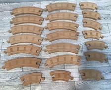 Reversible Thomas/Brio Wooden Railway Train Tracks, Lot Of 21 Curved Pieces