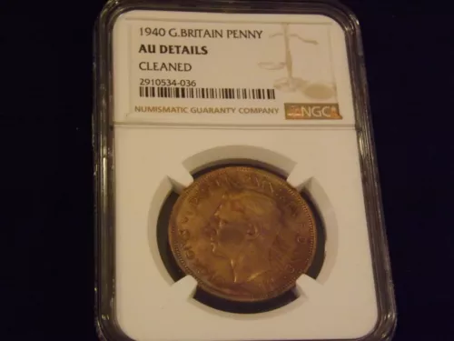 1940     Penny            Great Britain        NGC  AU