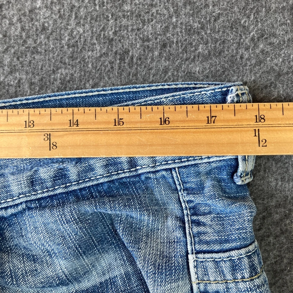 Pantalones Cortos de Jean Route 66 Y2K Azul Denim Sueltos Bordados Para Hombre 34 (se adapta a 36) Foto 3 de 4