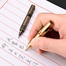 EDC Mini Pocket Brass Bolt Action Ball Pen Outdoor Creative Portable Travel Pen