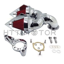 Chrome Spike Double Air Intake Cleaner Kit For Harley Cv Carburetor Delphi V-twi Chrome Spike Double Air Intake Cleaner Kit For Harley Cv Carburetor Delphi V-twi