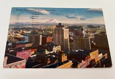 Tacoma Washington Panorama View Gateway to Mt Rainier Postcard