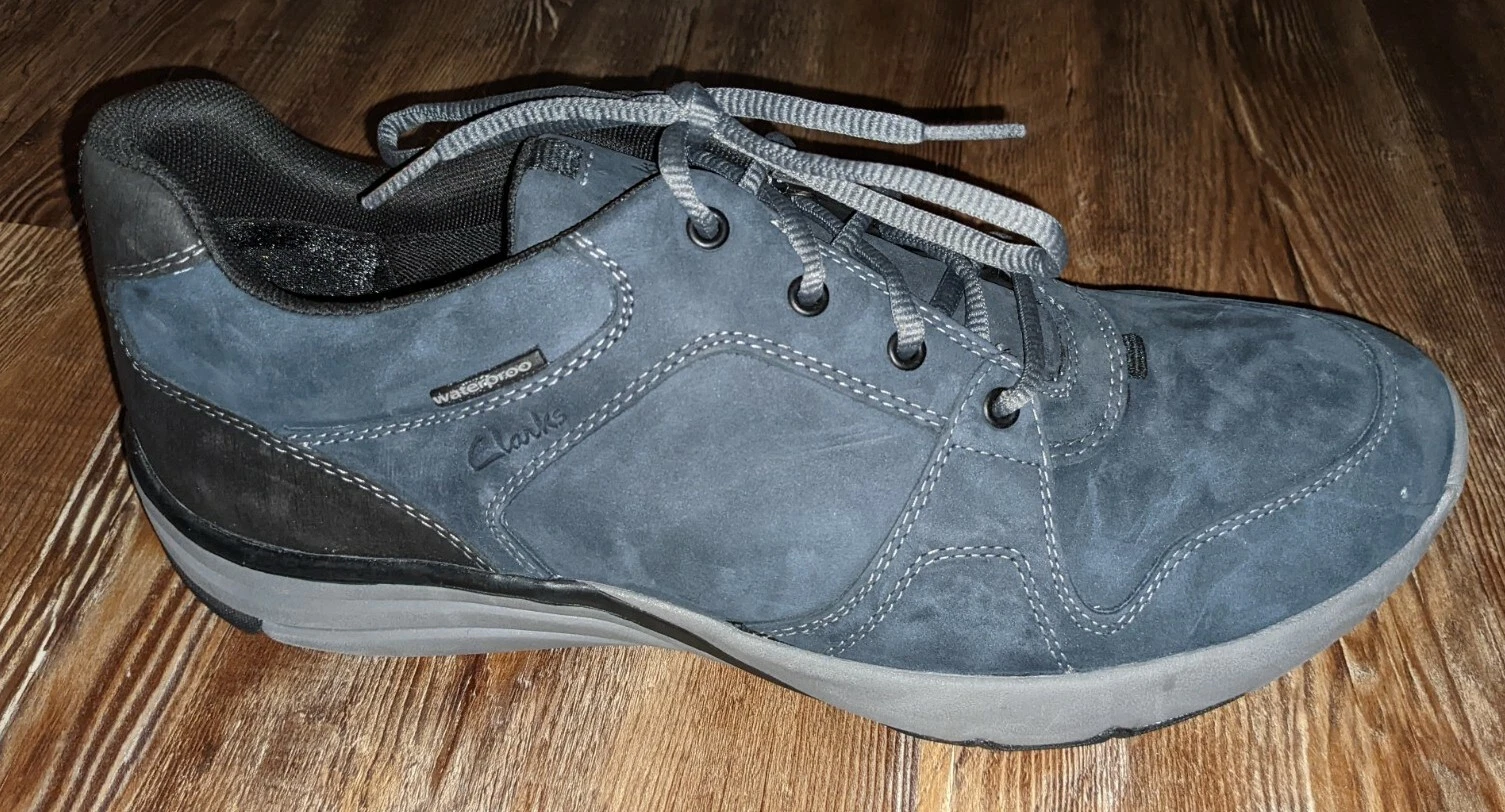 Clarks Wave Walk scarpe stringate uomo pelle blu taglia 13