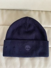 Timberland boys Kids navy blue Knit winter hat Beanie acrylic size 3-7 years