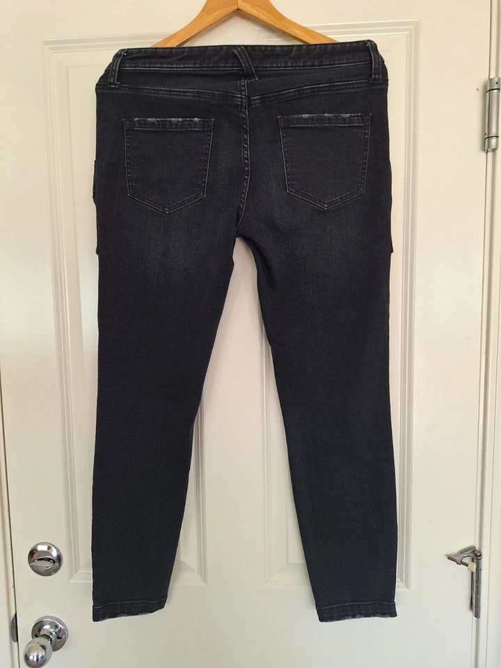 Pantalones Joie Jeans Para Mujer 29 Park B Ajustados Negros con Cremallera Recubiertos al Tobillo Caviar Negros Foto 4 de 4