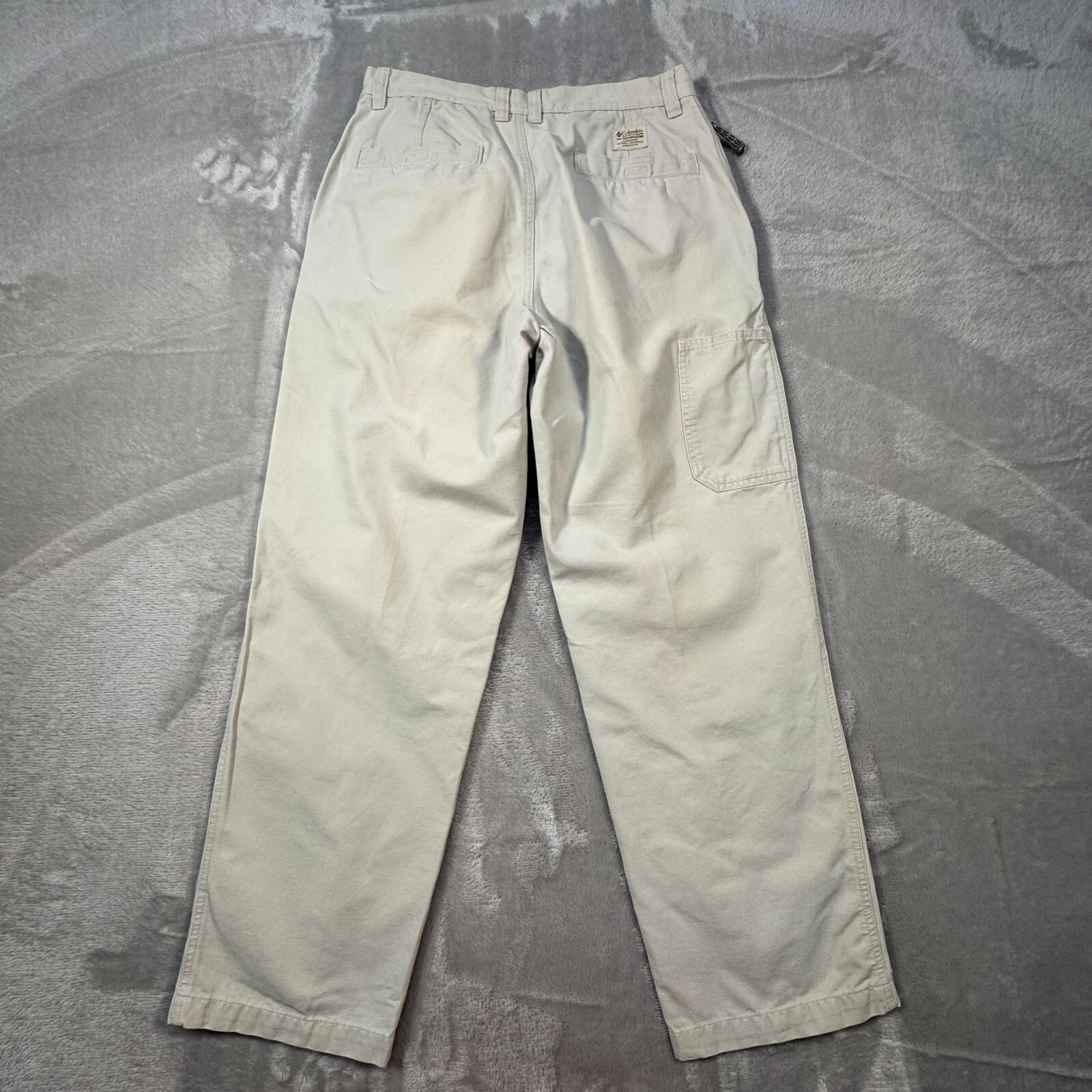 Columbia ROC Hiking Pants Men 33 Khaki Straight Utility Casual Work Zip Pocket