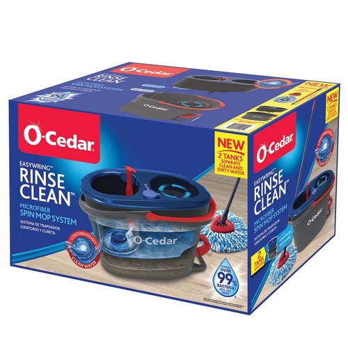 O-Cedar RinseClean Clean Water Spin Mop and Bucket System,Clean with Clean Water - Picture 2 of 14