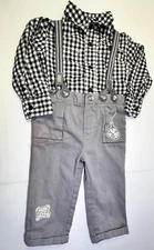Disney Baby by Disney Store Mad Hatter 12/18M Suspender Pants & 2T Button-Up