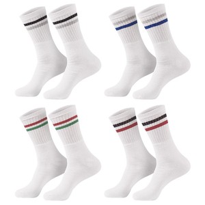 JO AND COPPER Premium Tennissocken 6 Paar - Weiße Sportsocken Mit Streifen, Baumwollmischung