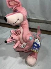 RARE DISNEY STORE Its A Small World Pink Kangaroo And Joey Plush  16”