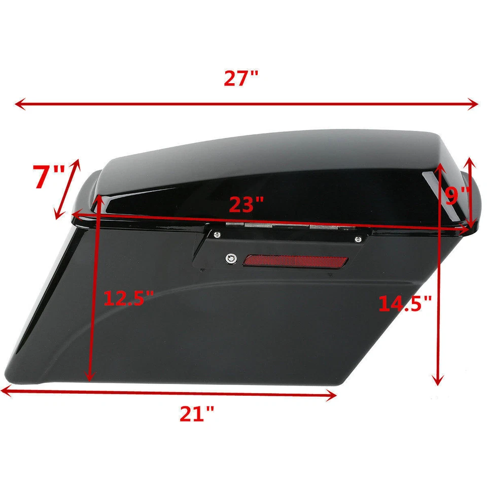 Vivid Black Hard Saddlebag W/ Latches For 93-13 Harley Davidson Touring Models Foto 2 de 4