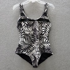 Hurley Women Swimwear XL Gray Leaves Fern One Piece Beach Pool NWT