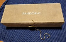 PANDORA Travel Jewelry Box 3 Removable Trays Organizer Faux Tan Suede