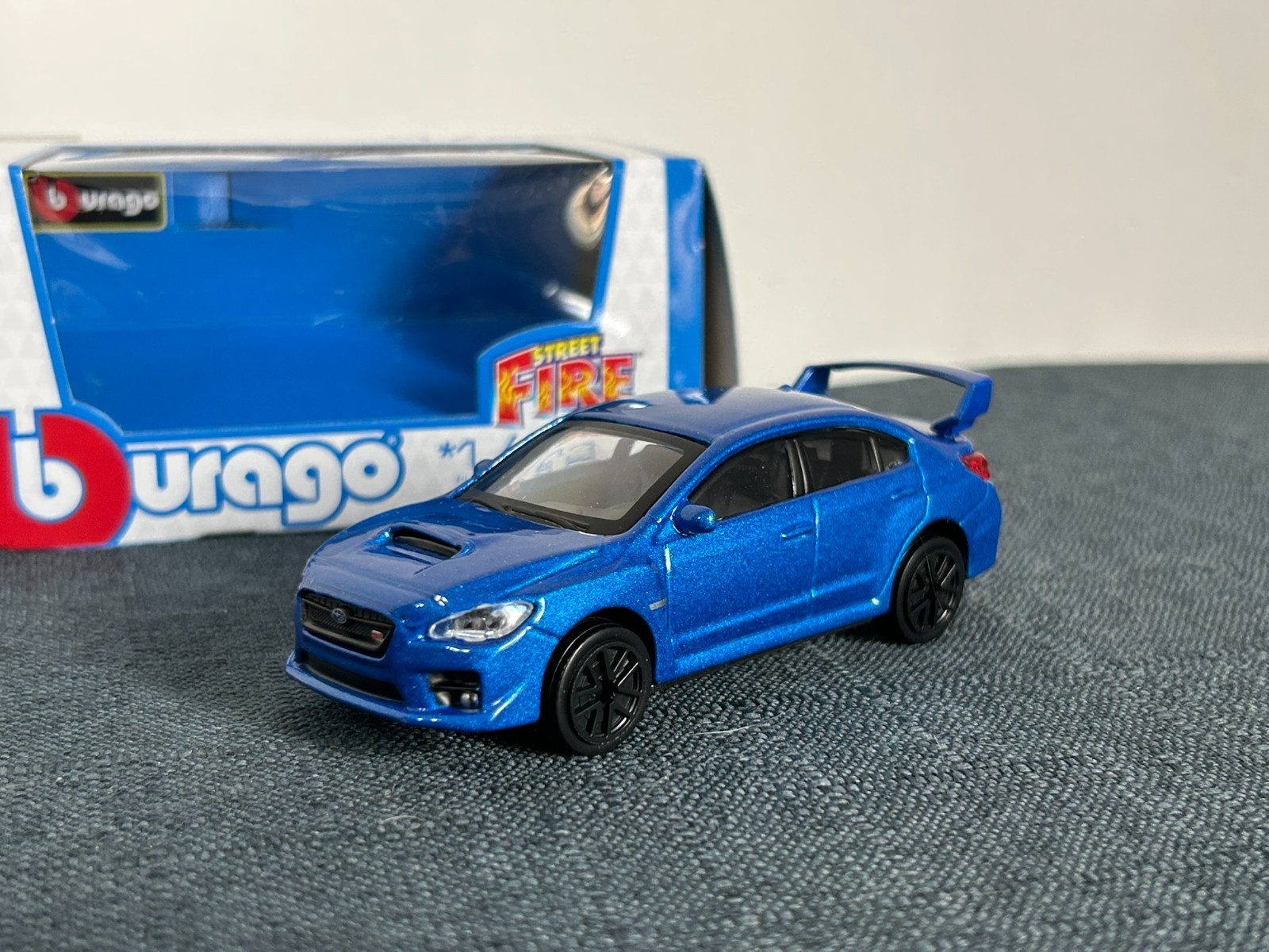 SUBARU WRX STI 2017 1/43 BBURAGO Burago modellino auto METALLO Street Fire blu