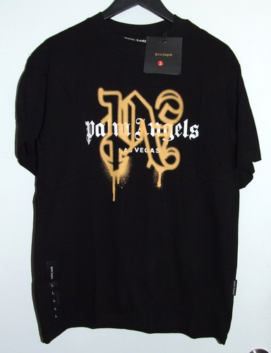 Palm Angels Black Tee T-Shirt w/Graffiti Look - Size L - NWT in Branded Bag
