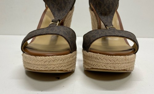 Michael Kors Signature Brown Wedge Platform Heel Women's SZ 7.5 - Picture 2 of 7